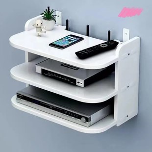 路由器置物架免打孔散热壁挂式机顶盒收纳架家用客厅无线墙上托架