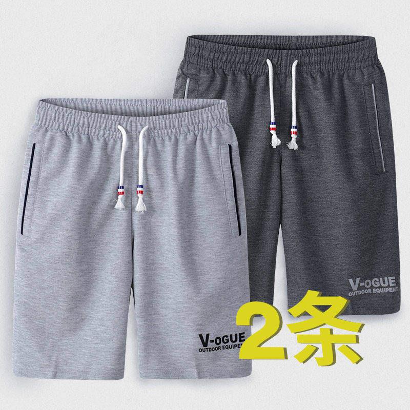 短裤男夏季外穿宽松休闲五分裤子男士针织透气大尺码棉跑步运动裤