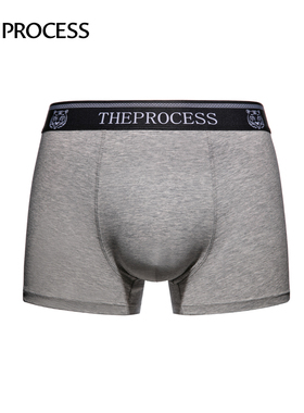 TP老虎中腰男内裤纯色平角裤中腰棉高弹力短裤头花灰色四角裤盒装
