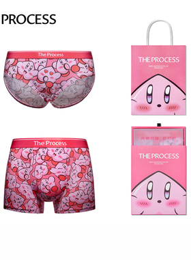 THE PROCESS情侣内裤男平角裤女三角裤粉色2条装礼盒圣诞甜蜜礼物
