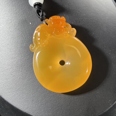 天然冰种玛瑙貔貅平安扣吊坠精工雕刻纯手工雕刻平安扣挂件男女款