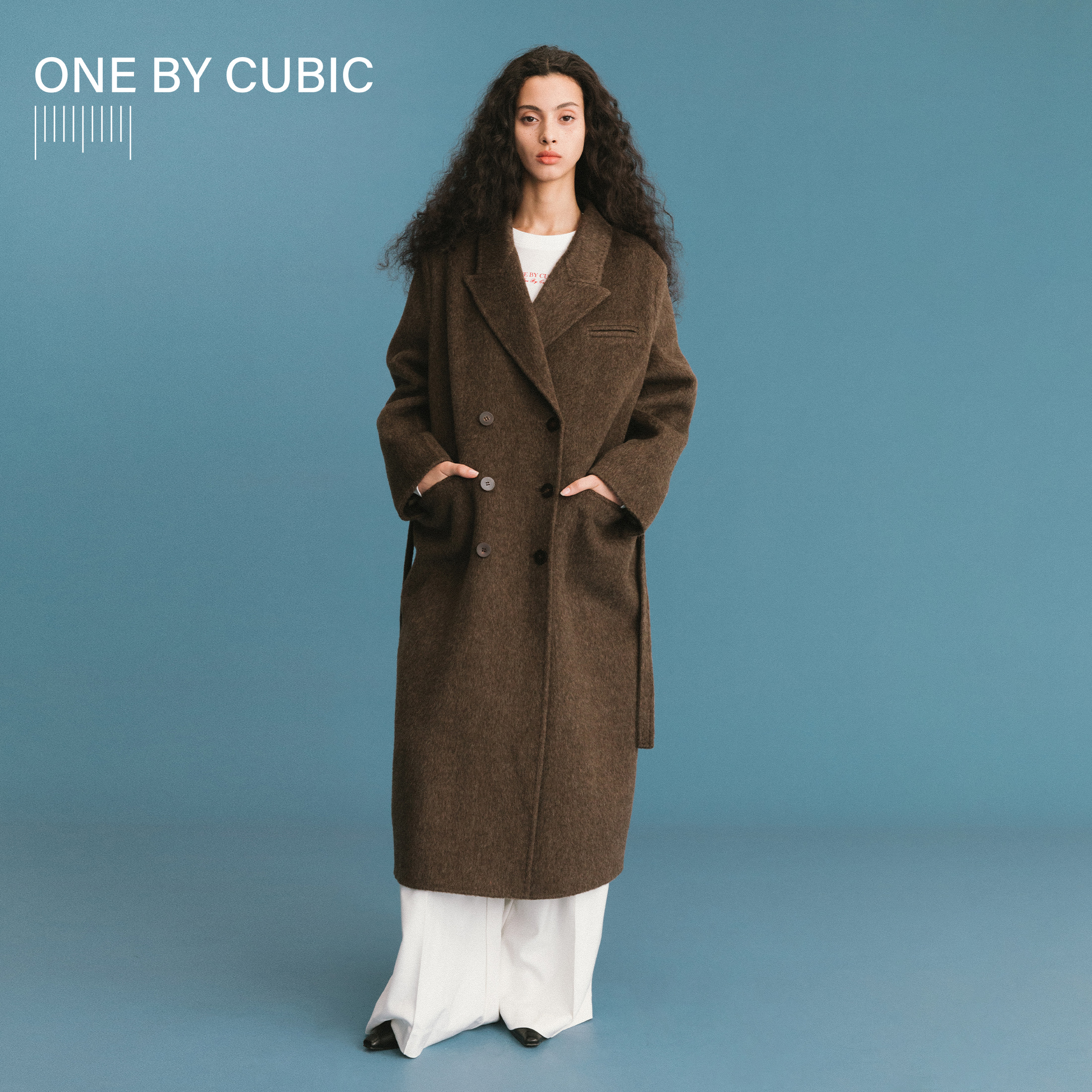 ONEBYCUBIC羊毛牦牛绒混纺大衣