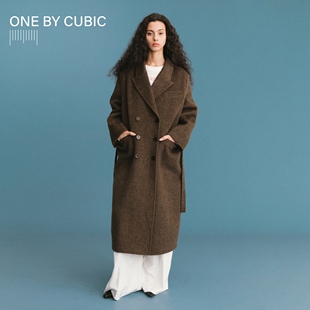ONE 简约直筒天丝羊毛牦牛绒混纺双面呢大衣 CUBIC