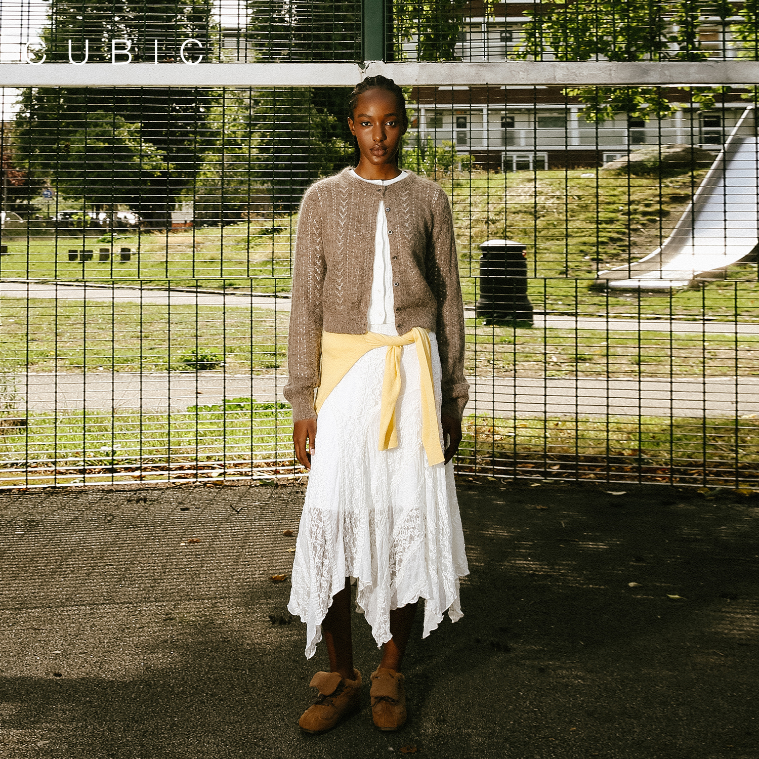 CUBIC复古马海毛羊毛针织开衫