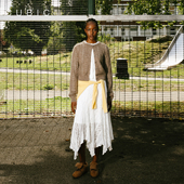 CUBIC复古慵懒宽松镂空马海毛混纺短款 休闲毛织开衫