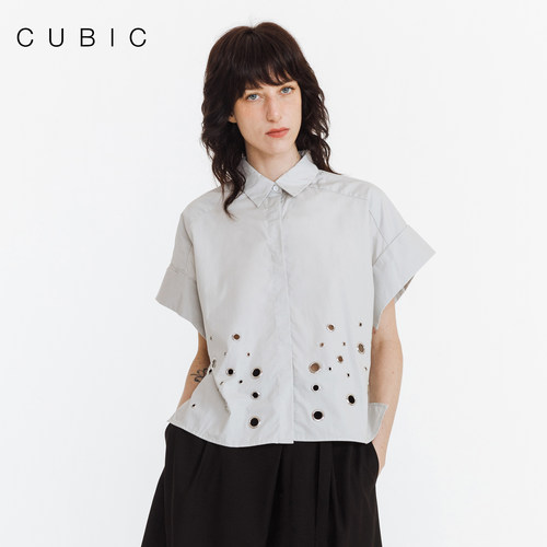 CUBIC纯色宽松休闲衬衫