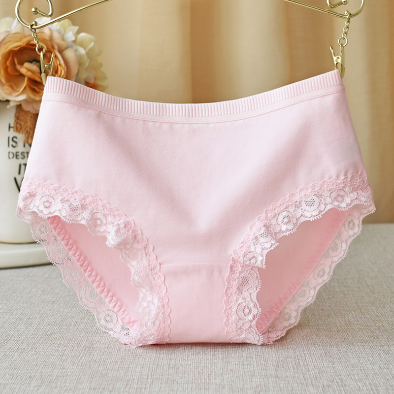 包臀全棉底裆甜美风蕾丝边短裤头