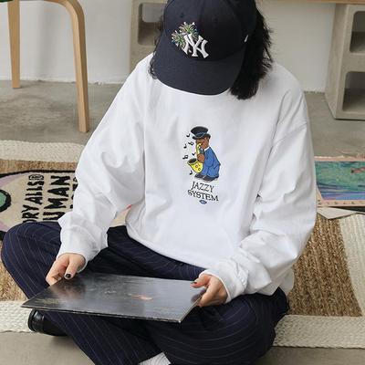 新款基础休闲宽松长袖T恤休闲