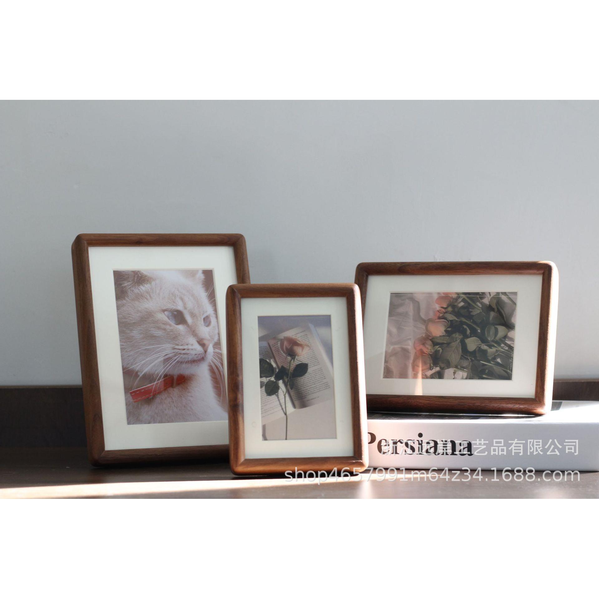 黑胡桃木榫卯实木相框摆台美高级感现代简约8寸洗照片相框10