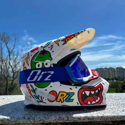 3-12岁男孩通用骑行越野头盔摩托车全盔山地林道拉力盔四季安全帽