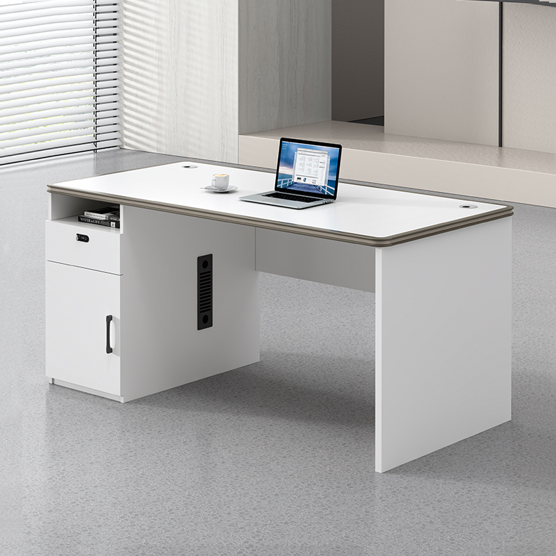 高档铝合金单人办公桌椅组合1.2米电脑桌办公室1.4米员工位