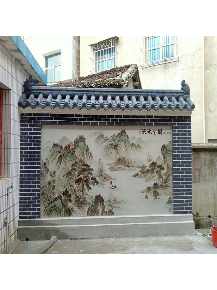 门头匾迎门墙瓷砖壁画 庭院客厅中堂画农村国画大气挂