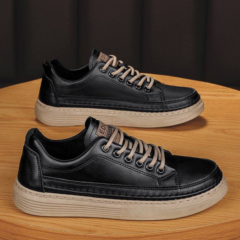 回力男鞋春秋新款透气薄款黑色运动皮鞋英伦风百搭工装鞋休闲板鞋,流行男鞋,时尚休闲鞋,淘宝优惠券,粉丝福利购,淘宝优惠卷