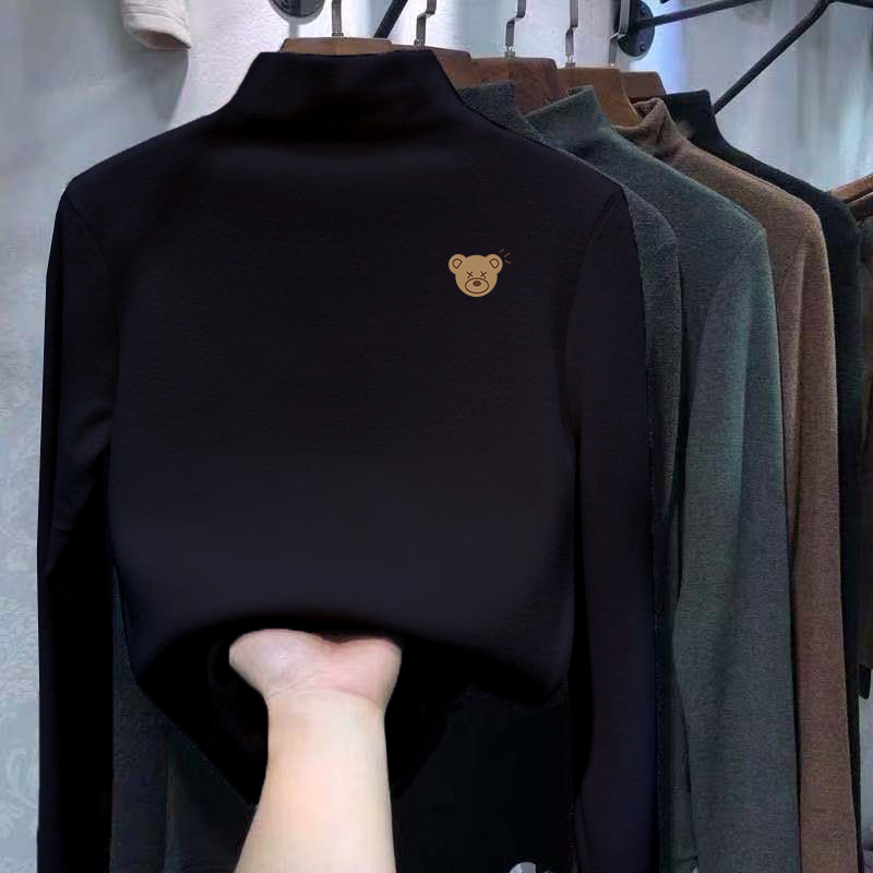 全纯棉男女童德绒打底衫秋冬大儿童加厚长袖T恤保暖内搭上衣加绒