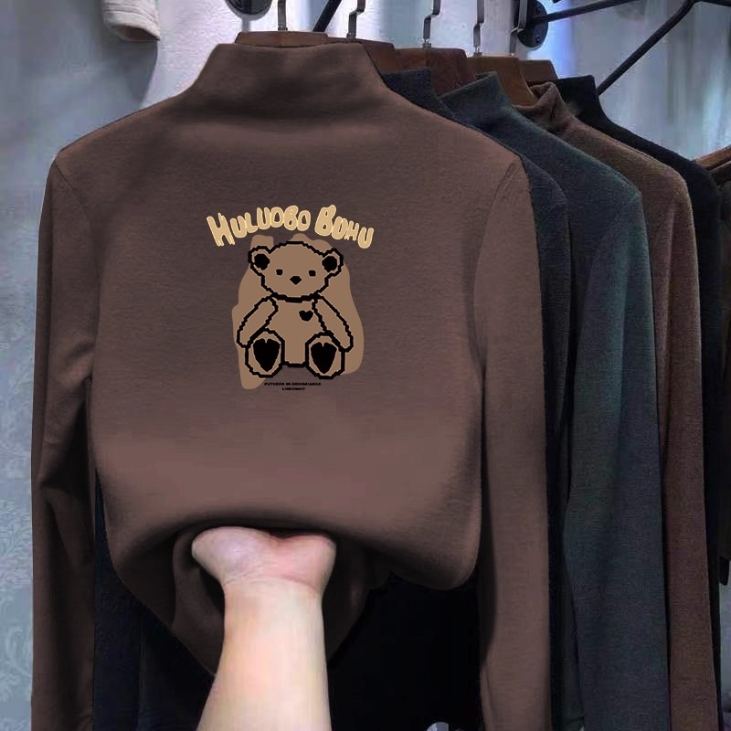 全纯棉男女童装加厚长袖T恤秋冬款叠穿内搭打底衫中大儿童宝宝保