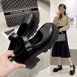 2024春款同款厚底玛丽珍小皮鞋女高跟jk制服鞋子配裙子的鞋英伦增
