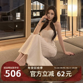 修身 MIMIWU新店 针织抹胸连衣裙无袖 优雅宴会吊带长裙精致气质