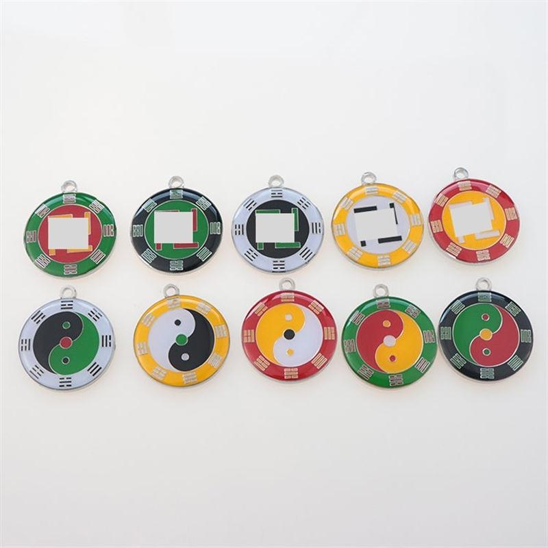 万字吊坠双面黄铜3厘米后天八卦一面万字一面三元太极万字符项链