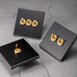 Черный латунный металлический ретро переключатель из нержавеющей стали для отеля, световая панель, легкий роскошный стиль