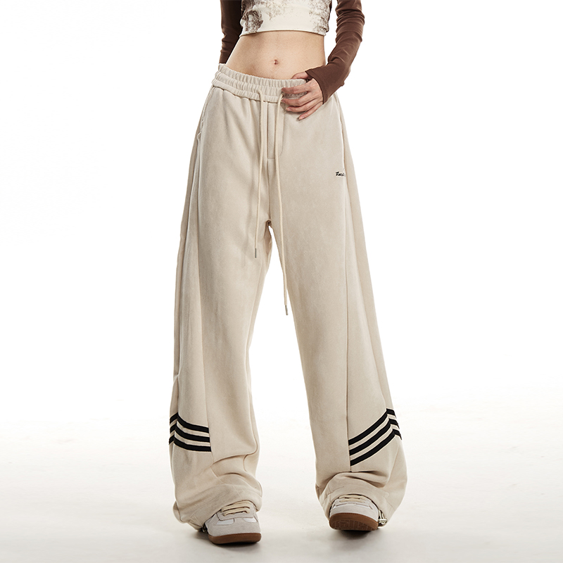 NOONOZ美式复古条纹卫裤休闲裤