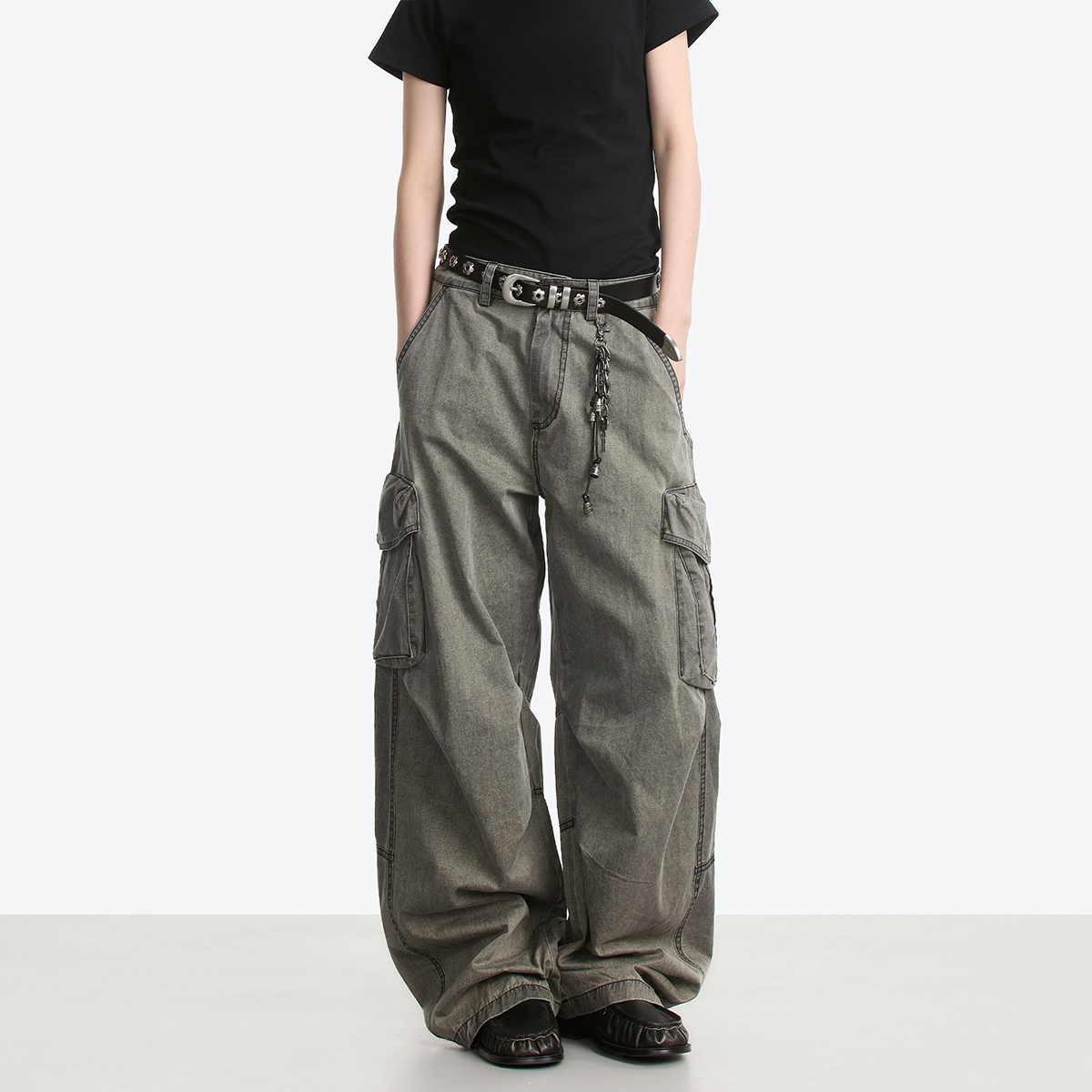 美式复古多口袋工装裤