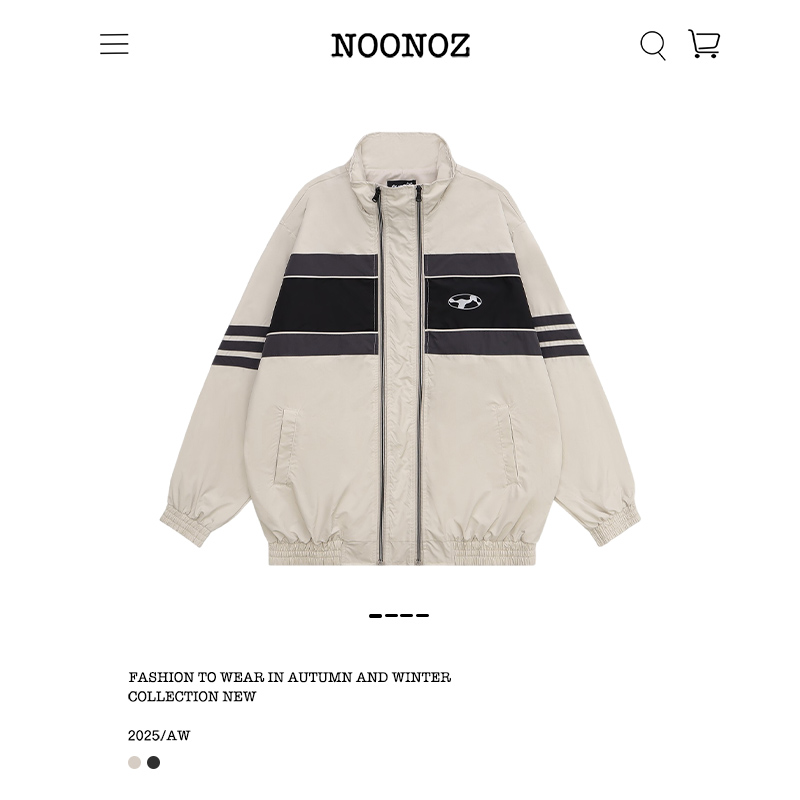 美式撞色双拉链冲锋衣外套