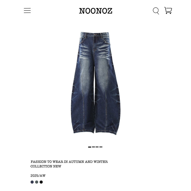 美式猫须解构廓形弯刀牛仔裤