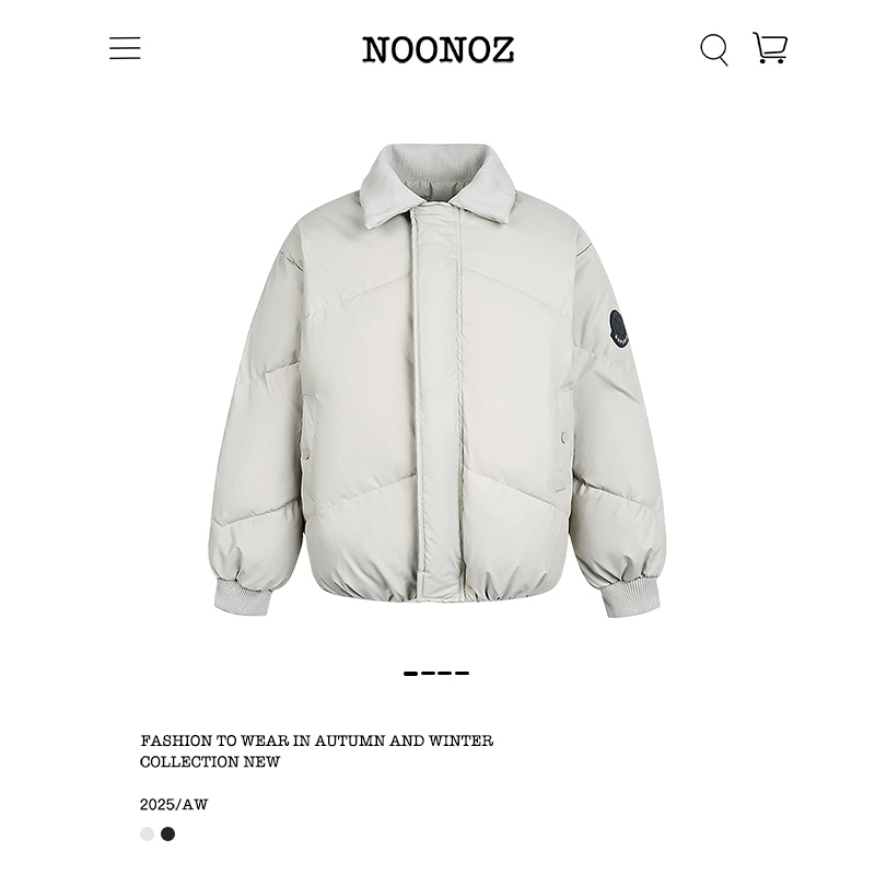 美式廓形纯色通勤棉衣外套