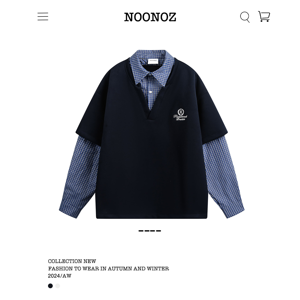 NOONOZ美式潮牌假两件卫衣