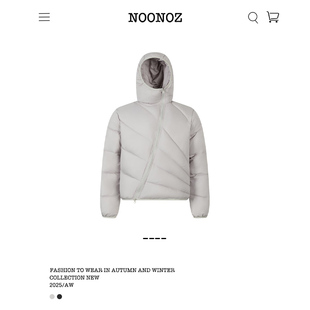 NOONOZ冬季美式潮牌放射线连帽棉衣男中性风潮牌保暖斜拉链棉服