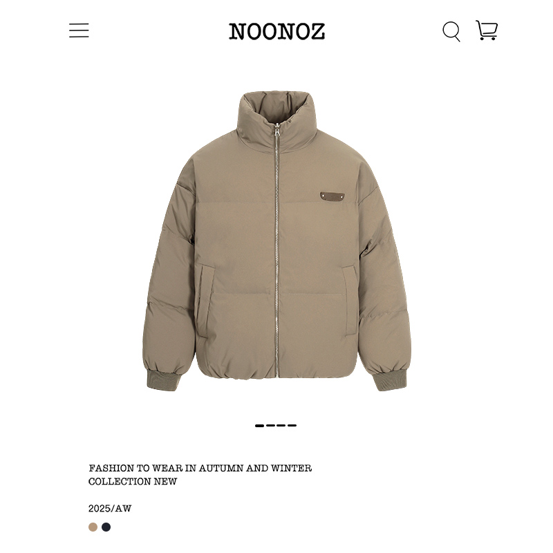 冬季纯色通勤美式复古棉衣