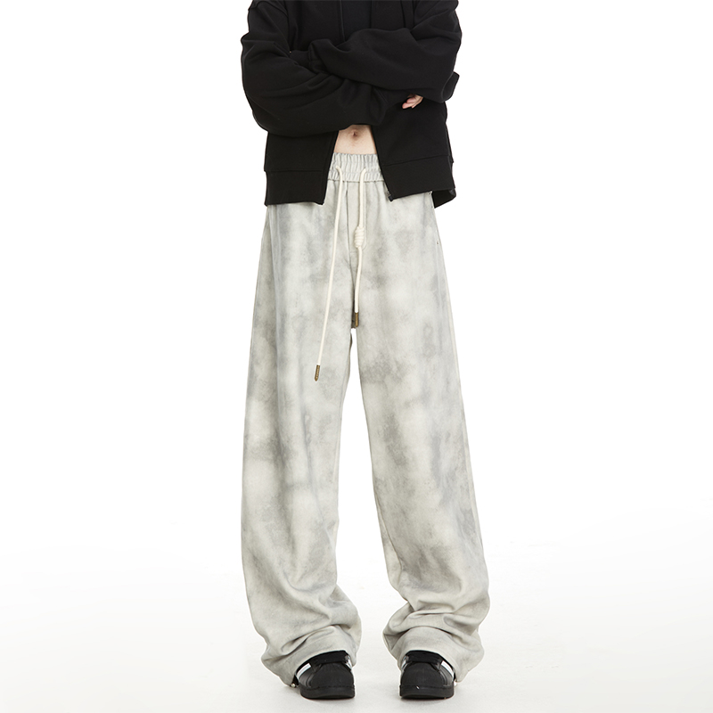 NOONOZ美式复古脏染卫裤休闲裤