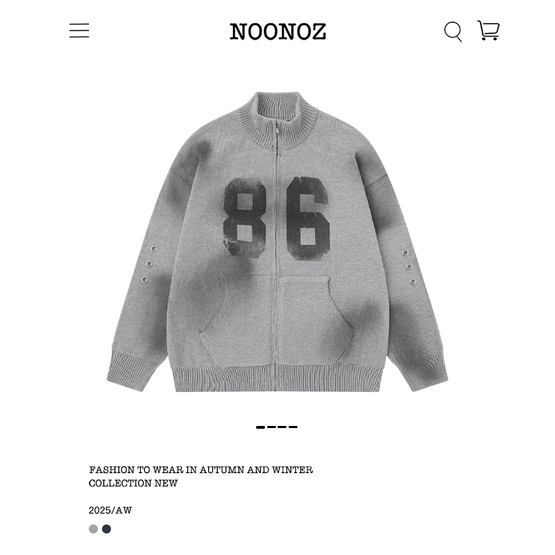 秋冬美式复古脏染开衫毛衣