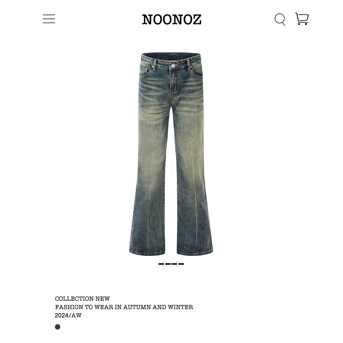 NOONOZ直筒微喇叭牛仔裤