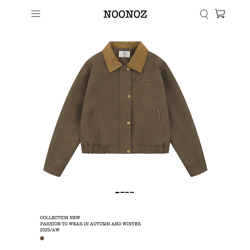 巴恩风翻领美式PU皮衣夹克