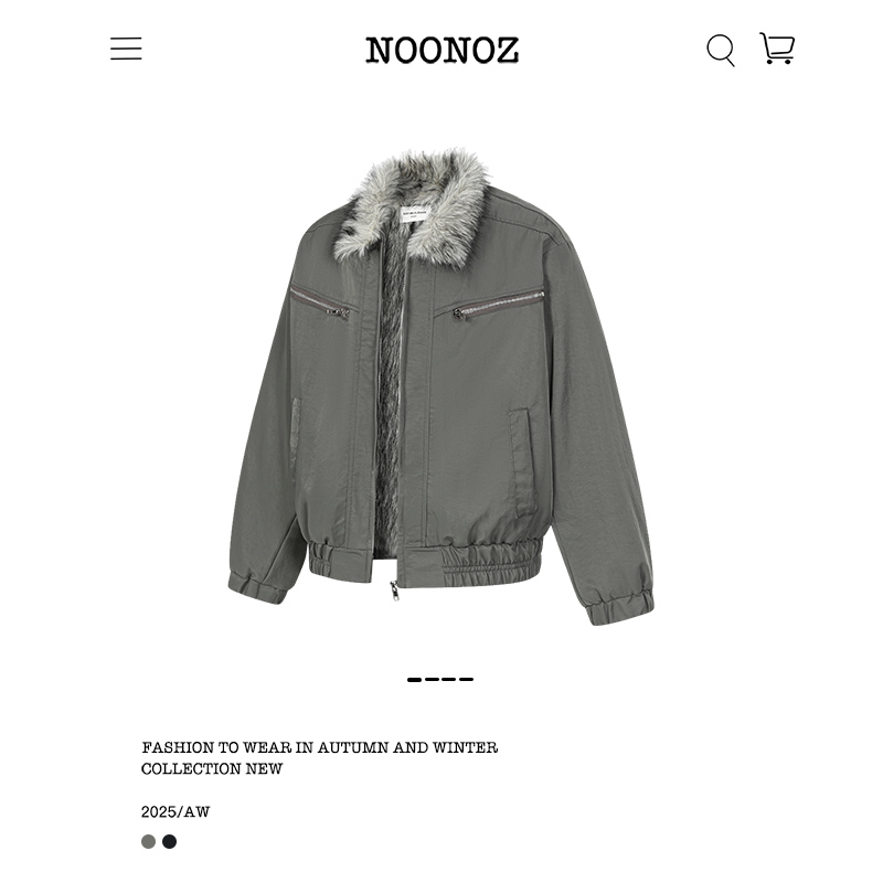 冬季仿毛绒内里工装棉衣男