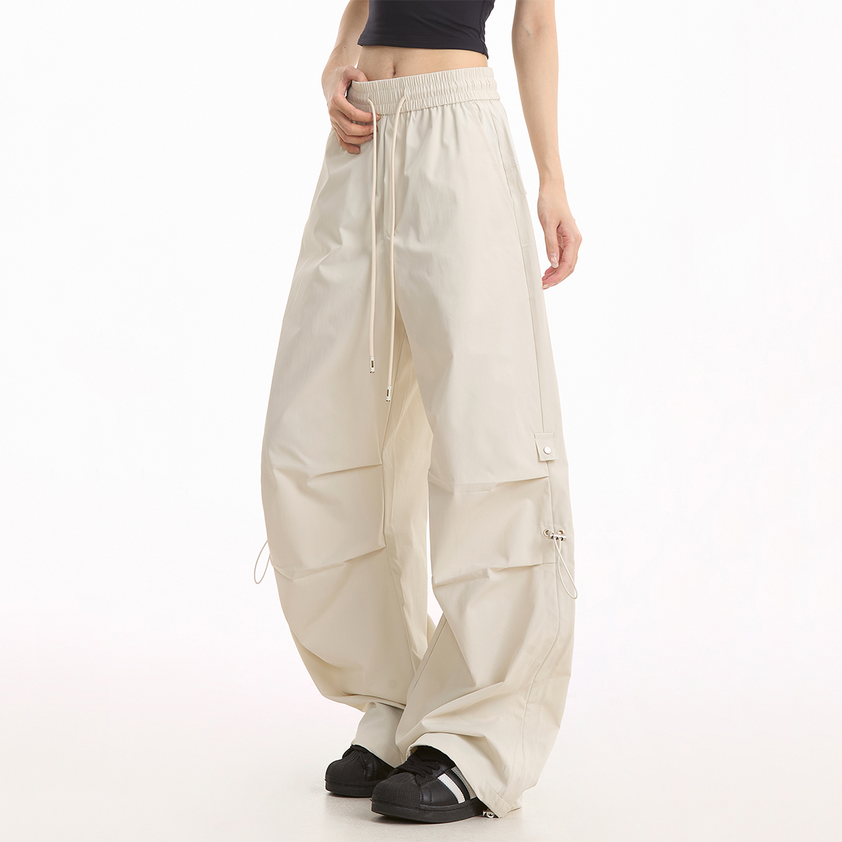 NOONOZ夏季透气凉感褶皱速干裤