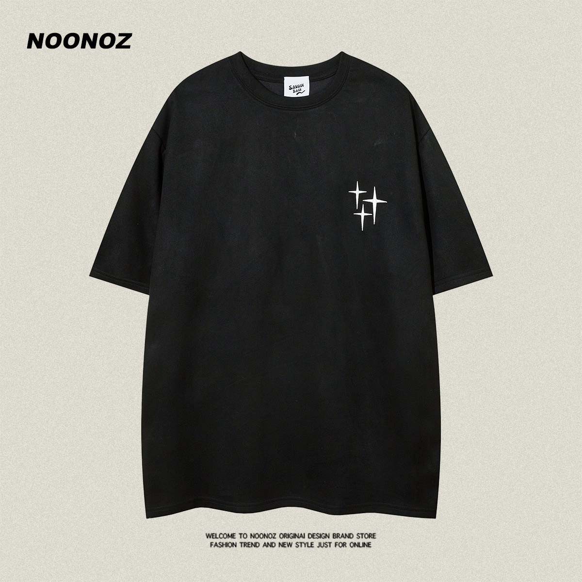 NOONOZ短袖美式潮牌青年刺绣T恤