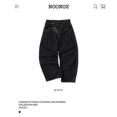 美式街头嘻哈飞机扣弯刀牛仔裤