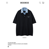 假两件格子短袖 高级感半袖 POLO衫 潮牌情侣装 上衣 男夏季 NOONOZ美式