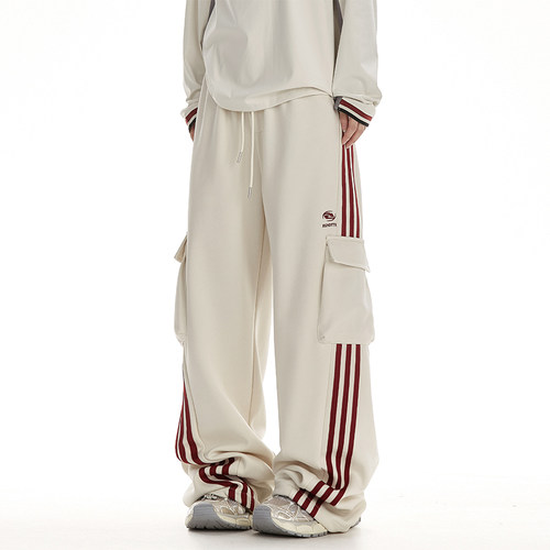 NOONOZ美式直筒条纹卫裤休闲裤