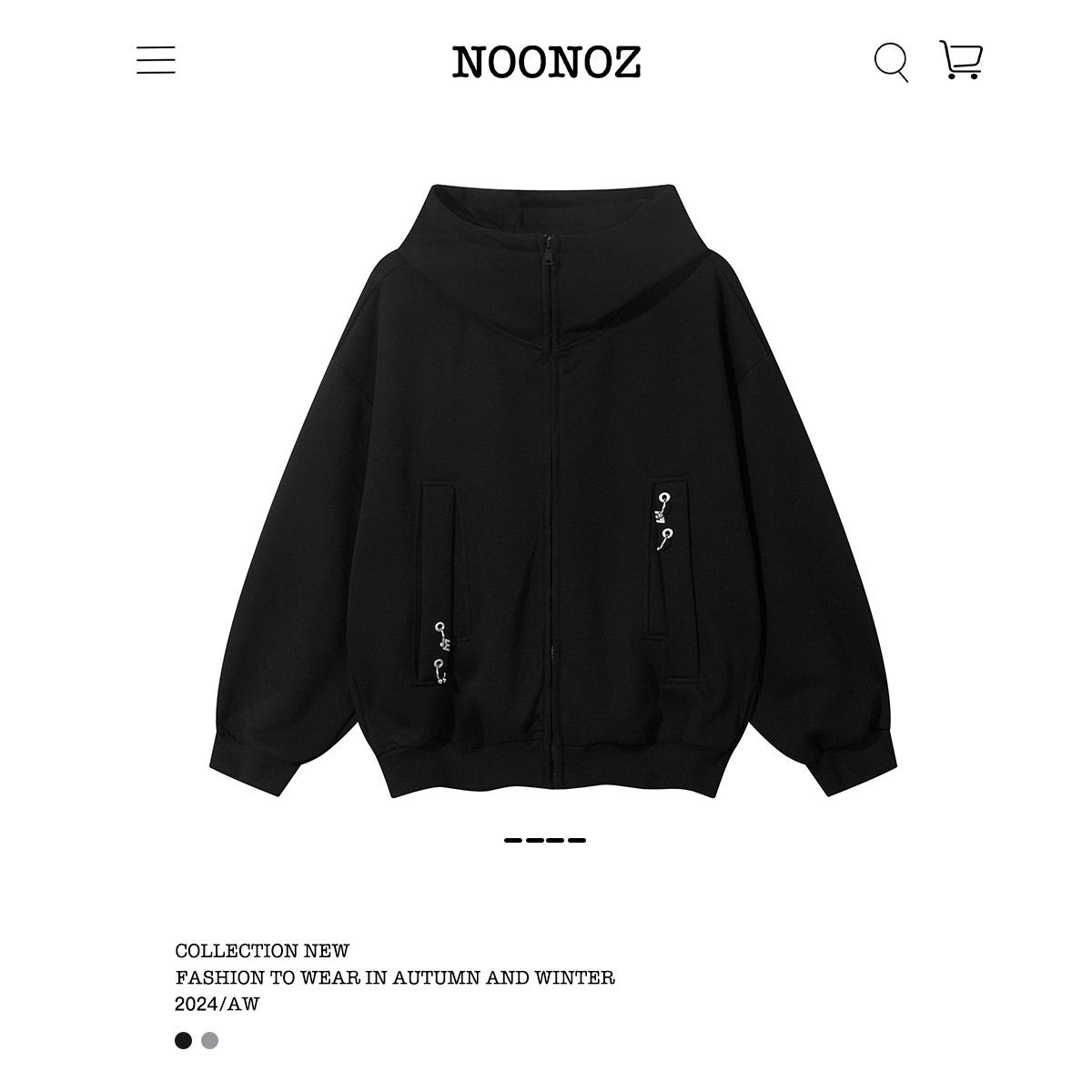 NOONOZ美式潮牌开衫拉链卫衣