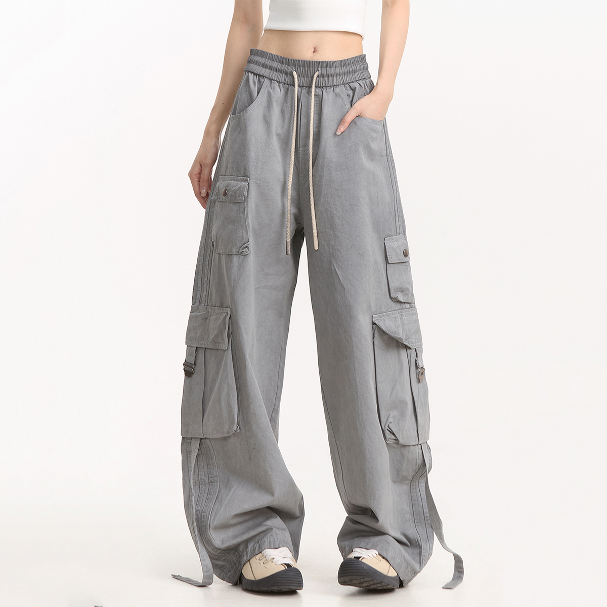 美式复古多口袋工装裤