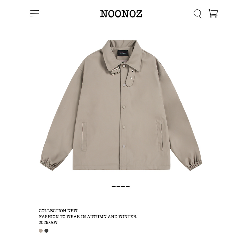 美式简约纯色PU皮衣夹克