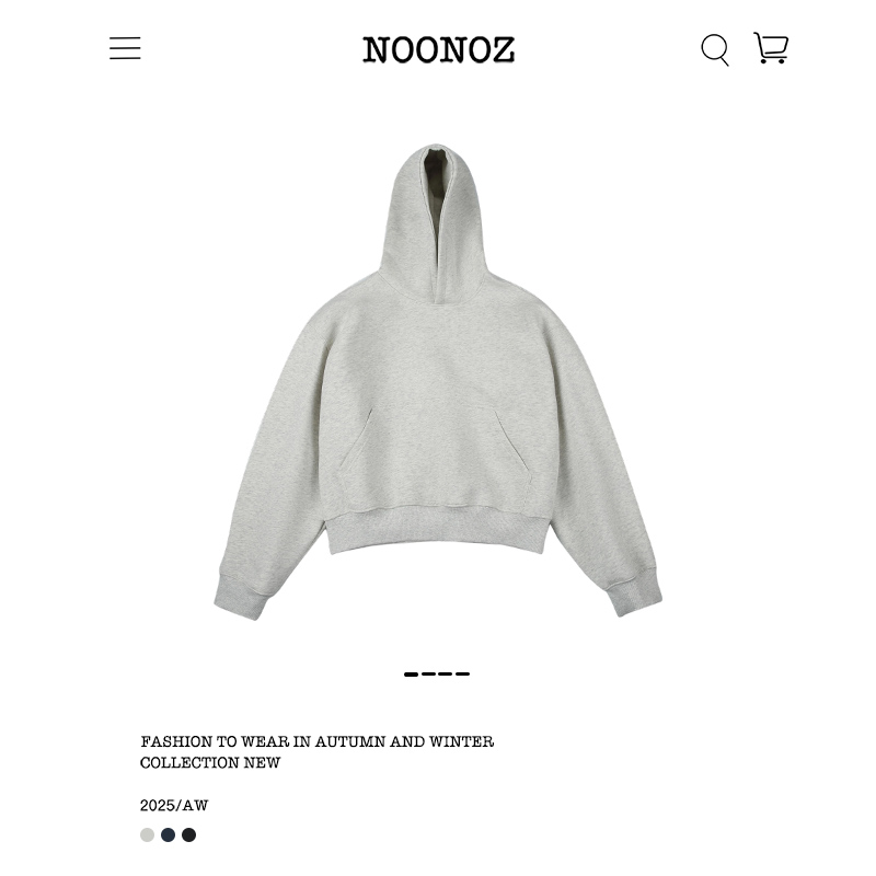 美式纯色通勤廓形短款连帽卫衣