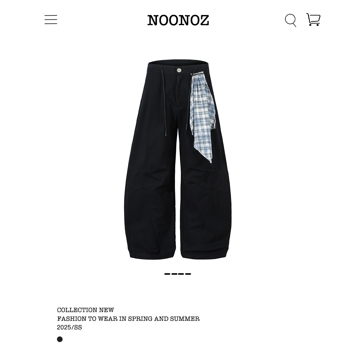 NOONOZ美式可拆卸方巾弯刀休闲裤