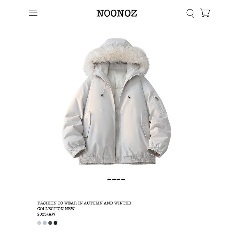 冬季美式毛领棉衣派克服