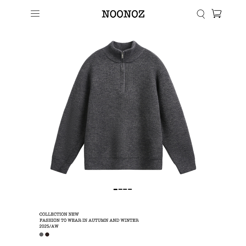 秋冬纯色基础款半拉链毛衣