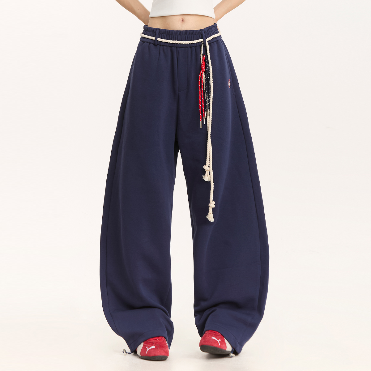 NOONOZ卫裤男美式嘻哈抽绳弯刀裤