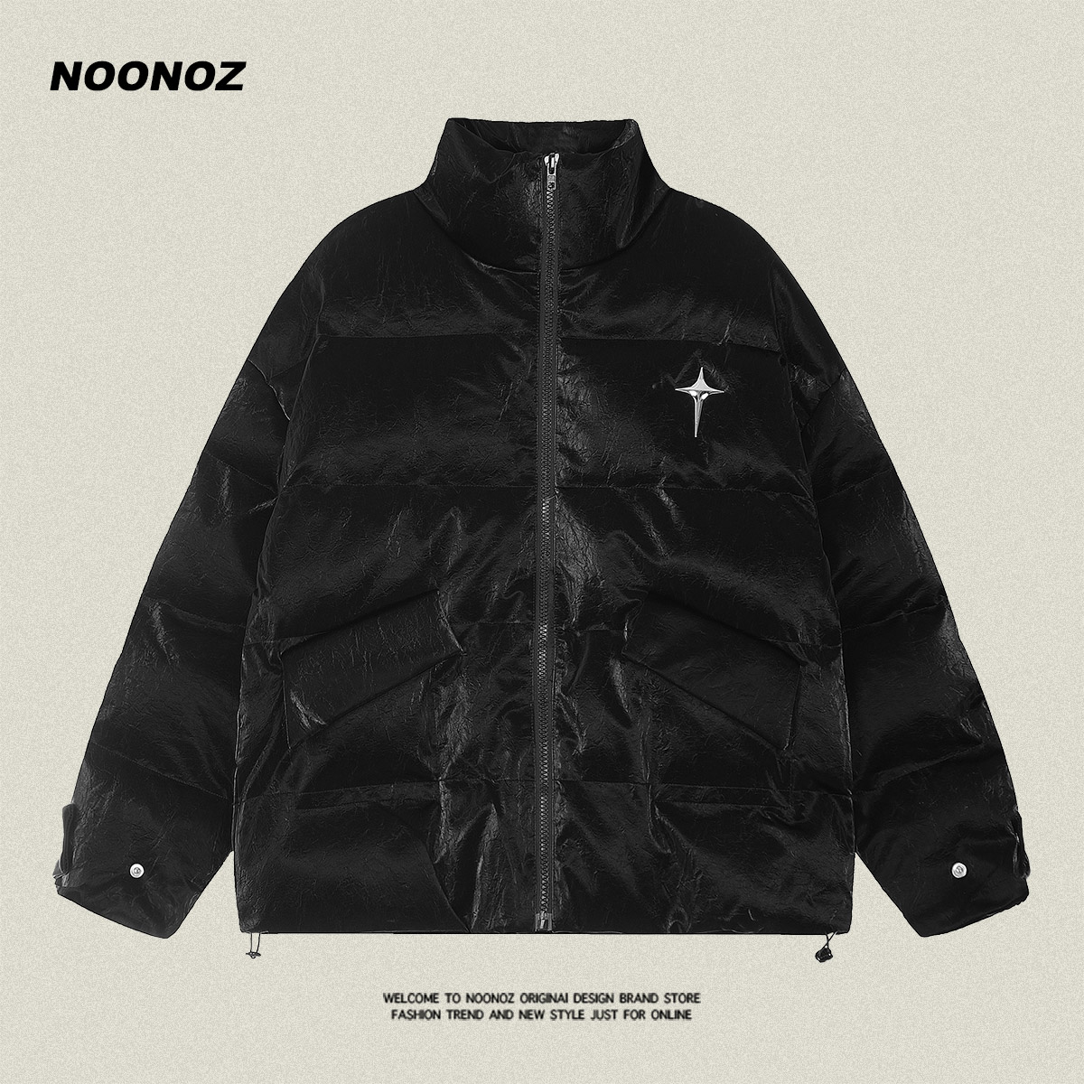 NOONOZPU皮加厚冬季美式高街棉衣